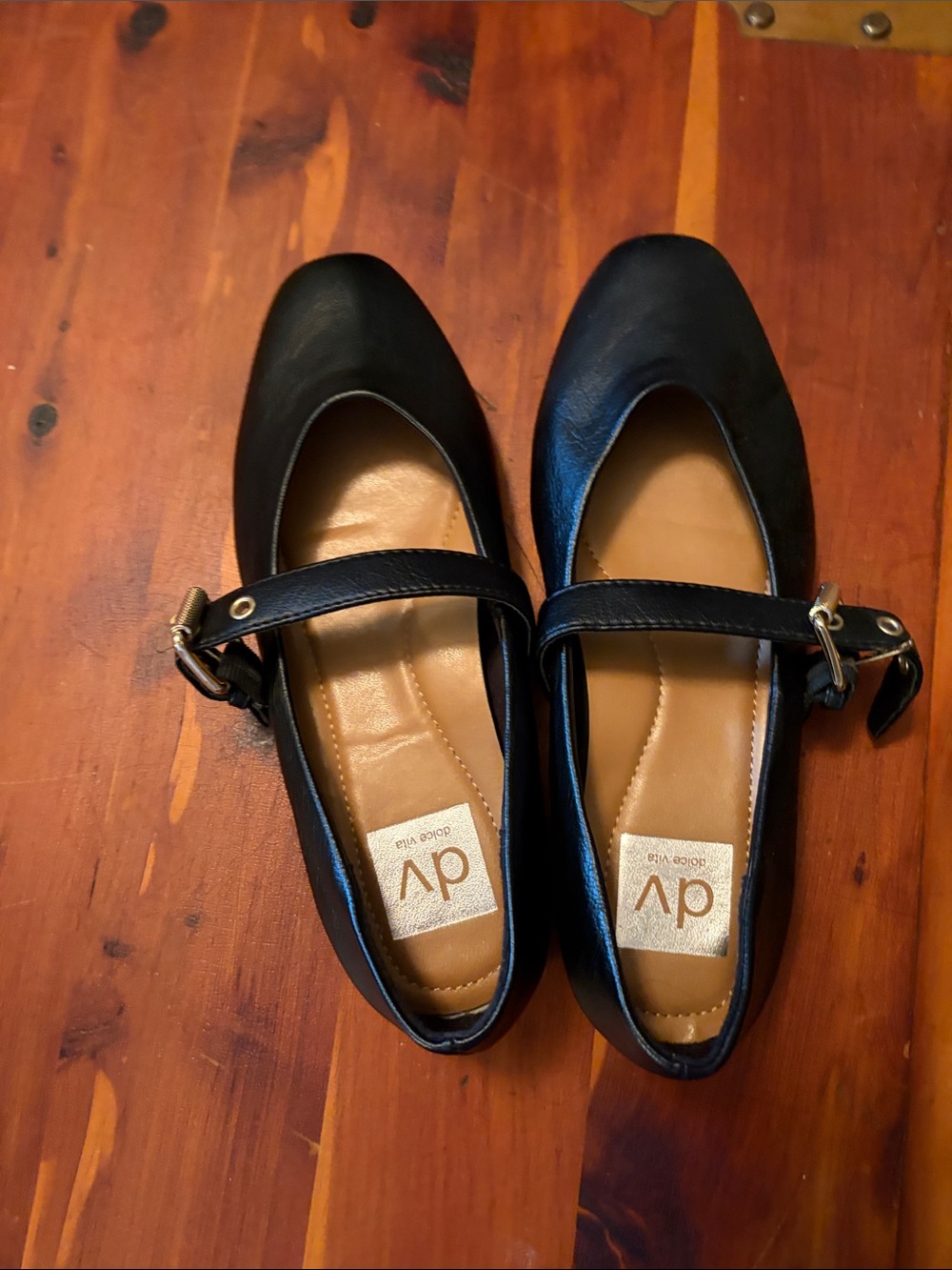 DV by Dolce Vita Black Mary Jane Ballet Flats with Ankle Strap NWT